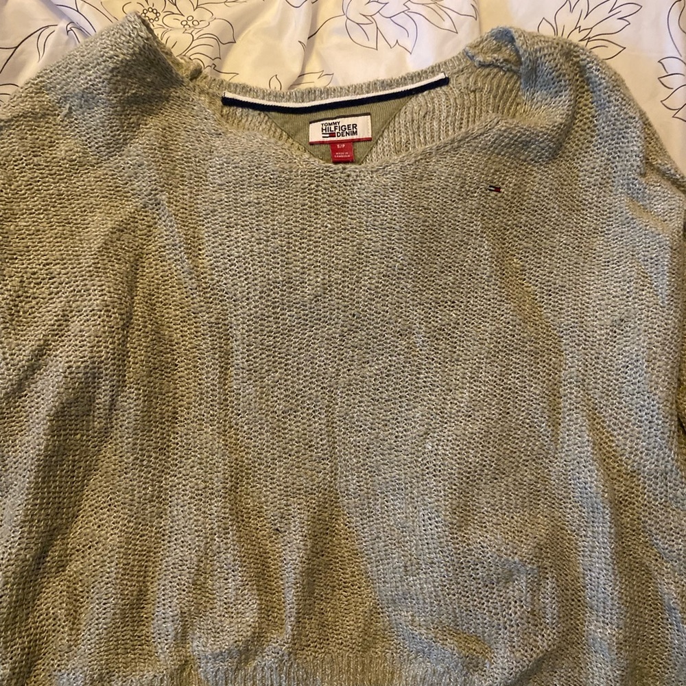 Tommy Hilfiger Loose Sage Green Knit Sweater